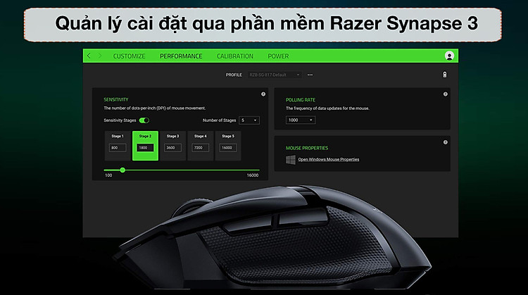 Razer Synapse 3 - Chuột Không Dây Gaming Razer Basilisk x HyperSpeed