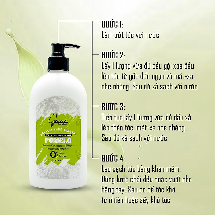 Gennie Natural Care Shampoo Pomelo For Hairfall