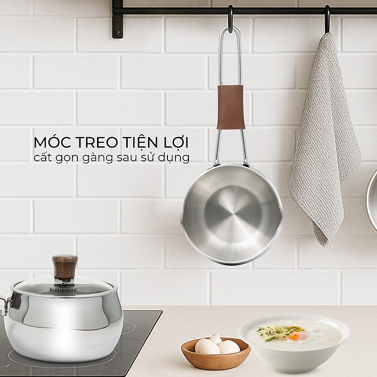 Quánh Inox 3 lớp đúc liền khối miệng rót Kalpen Baby Rinmer size 12cm