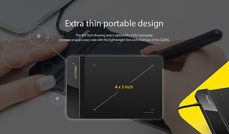 Bảng Vẽ Điện Tử XP-Pen Star G430S Siêu Mỏng Chơi OSU, Ký Tên Điện Tử