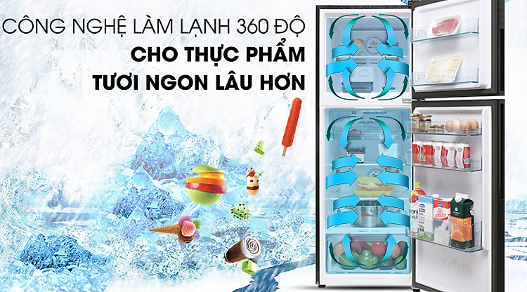 Làm lạnh 360 độ - Tủ lạnh Aqua Inverter 235 lít AQR-T249MA SV