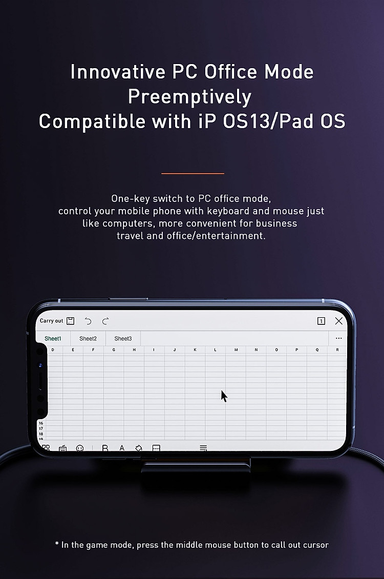 Baseus Enjoyment Series USB Male to 3 USB 3.0 Female Hub Multi-port Adapter Expansion Dock- Deep Gray