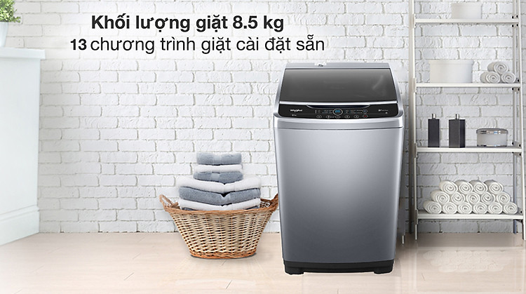 Máy giặt Whirlpool 8.5 kg VWVC8502FS - Khối lượng giặt 8.5 kg, cài đặt sẵn 6 chương trình giặt