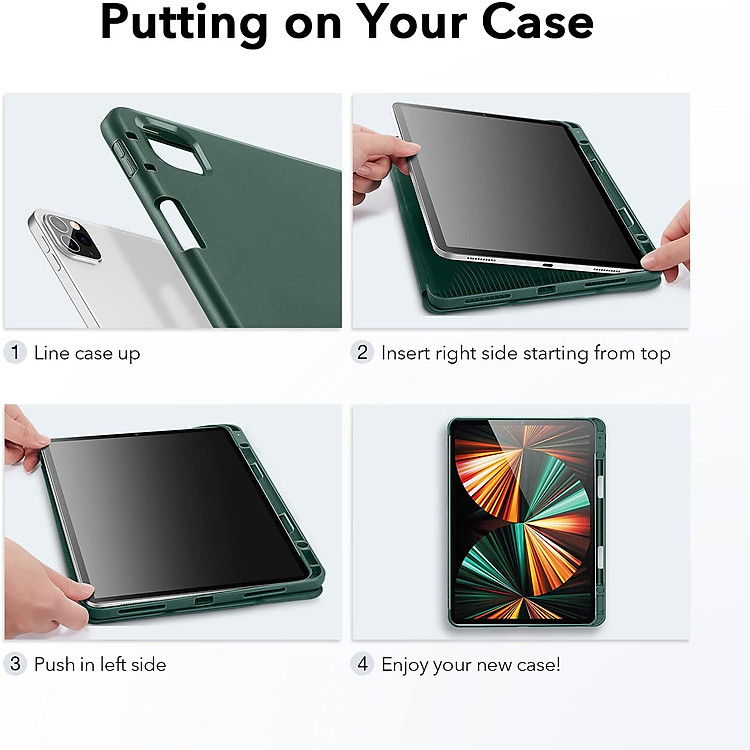 Bao Da Dành Cho iPad Pro 11 inch 2021/2022 và iPad Pro 12.9 inch 2021/2022 ESR Rebound Pencil Holder (Có khe cắm bút Apple Pencil) - Hàng Nhập Khẩu