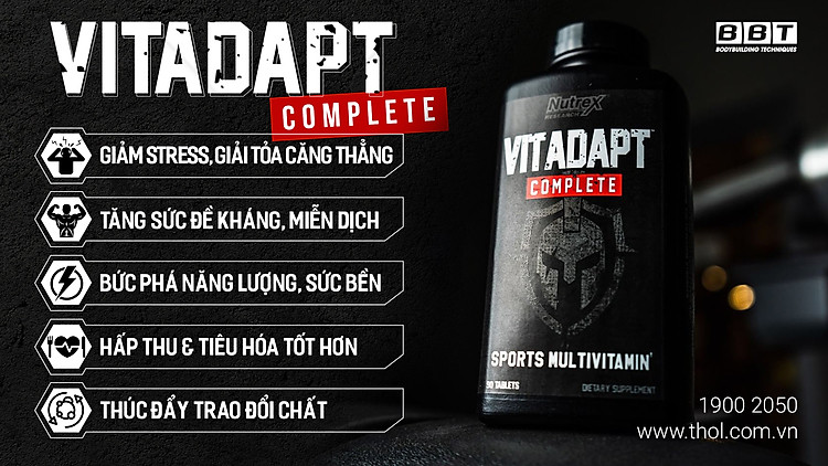 [chính hãng bbt] nutrext vitadapt - vitamin đa năng bổ sung khoáng chất và giảm stress [multivitamin] 2