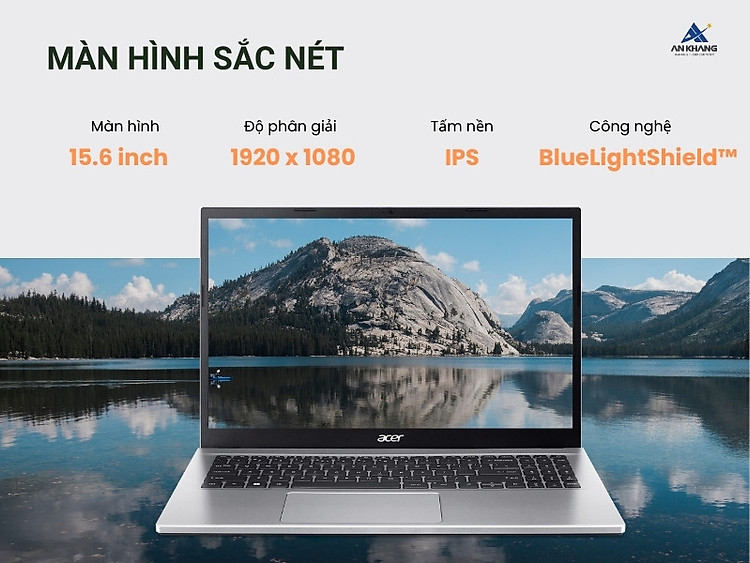 Acer Aspire 3 A315-59-381E NX.K6TSV.006 với màn hình 15.6 inch FHD IPS sắc nét