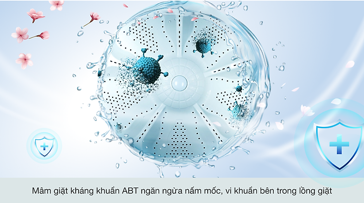 Máy giặt Aqua Inverter 12 kg AQW-FR120HT BK - Mâm giặt kháng khuẩn ABT