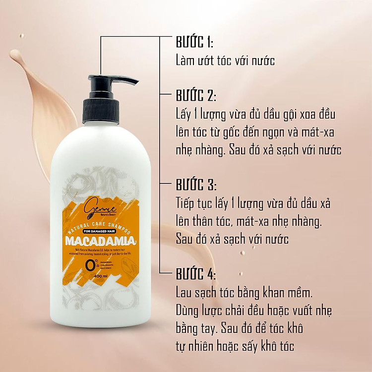 Gennie Natural Care Shampoo Macadamia For Damaged Hair