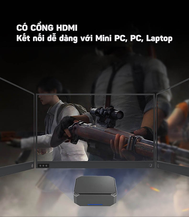 Màn hình di động tích hợp pin Aturos P15BT kết nối laptop, Mini PC, PC (Màu đen)