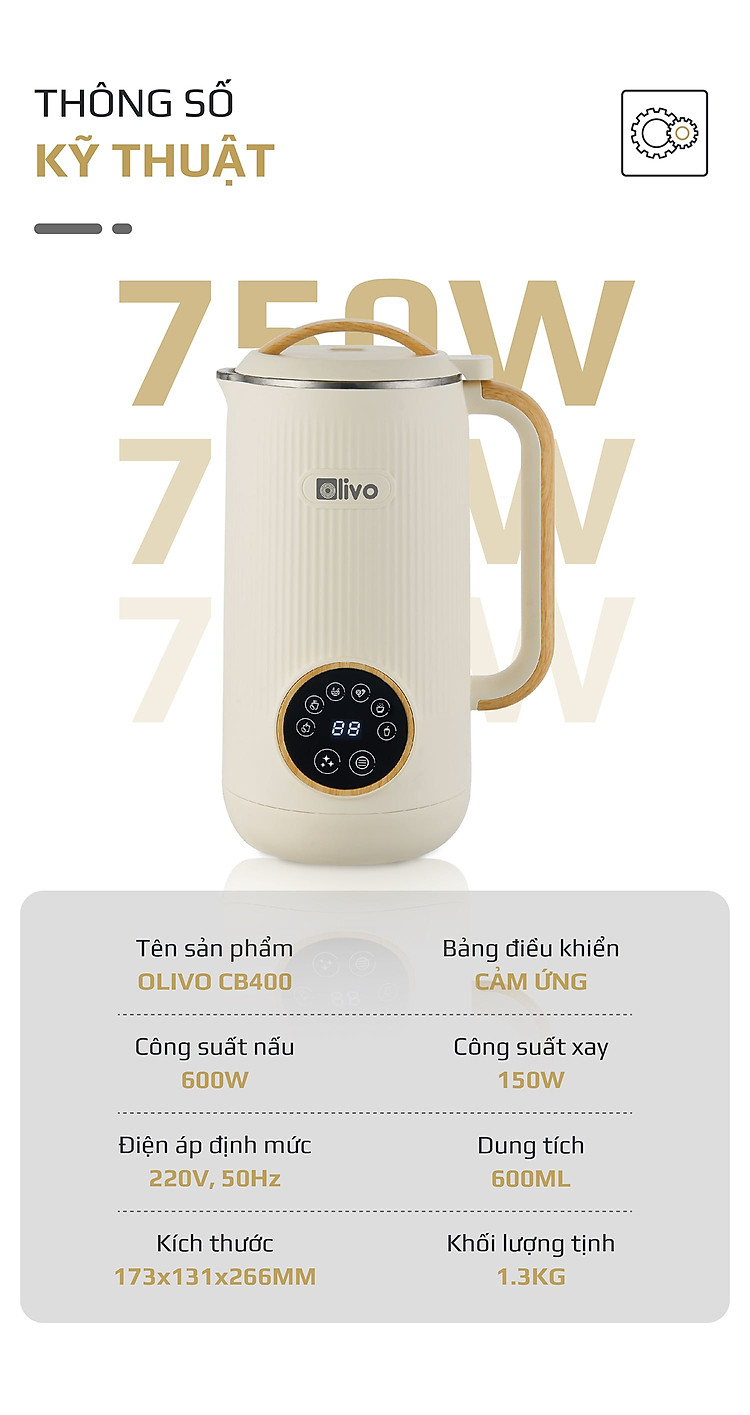 Máy Xay Cắm Đa Năng OLIVO CB400 -19