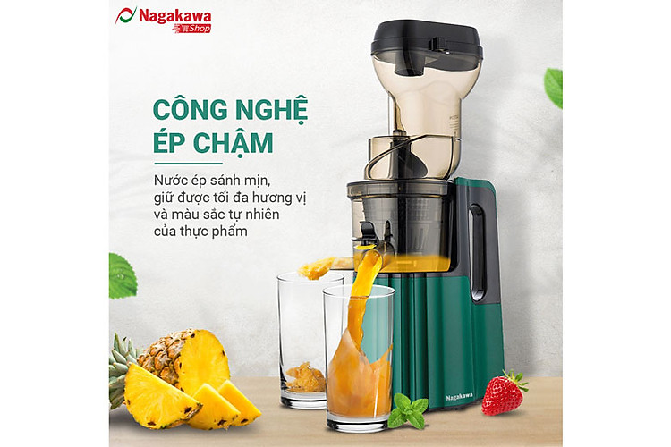 Máy ép chậm Nagakawa NAG0817 - Công nghệ ép chậm cho thức uống sánh mịn, thơm ngon