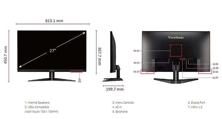 Màn hình Viewsonic VX2705-2KP-MHD-10