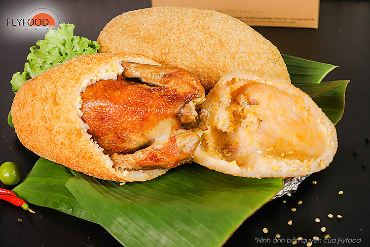 Gà quay bó xôi đậu xanh