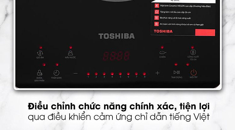Bếp từ Toshiba IC-20S4PV - Bảng điều khiển cảm ứng hiện đại