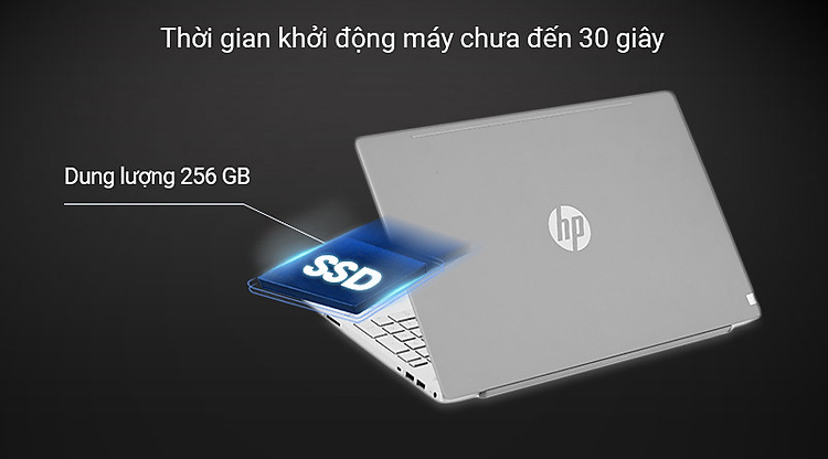Ổ cứng SSD 256 GB cho tốc độ khởi động máy chỉ trên dưới 15 giây