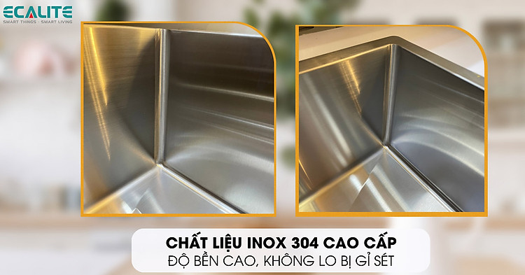 Chậu rửa chén Ecalite ESL-5843DL chất liệu Inox 304 cao cấp