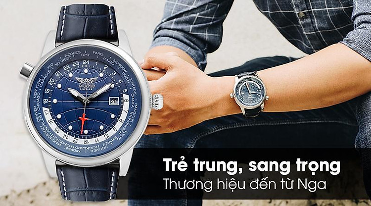 Đồng hồ nam Aviator AVW8515G353 có thiết kế trẻ trung