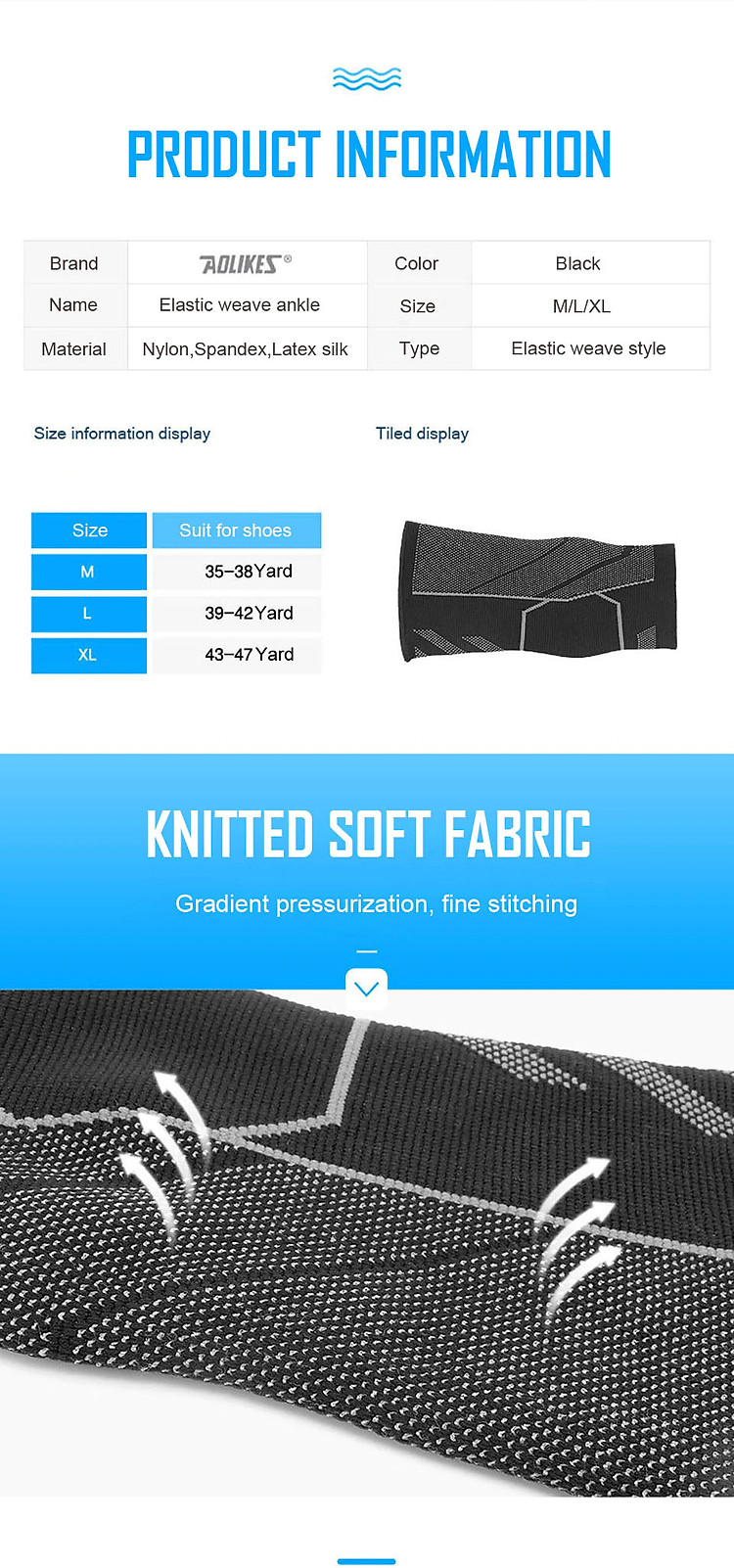 Băng bảo vệ mắt cá chân AOLIKES A-7137