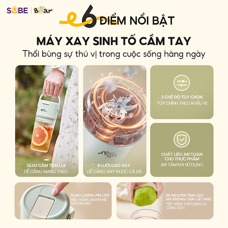 6 điểm nổi bật Máy xay sinh tố Bear SB-MX04X 6 điểm nổi bật Máy xay sinh tố Bear SB-MX04X