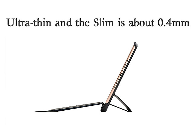 Bàn phím Bluetooth có đèn kèm bao da slim có thể tách rời và khay đựng bút pencil cho iPad 9.7 2018 Promax BLED(Màu đen)