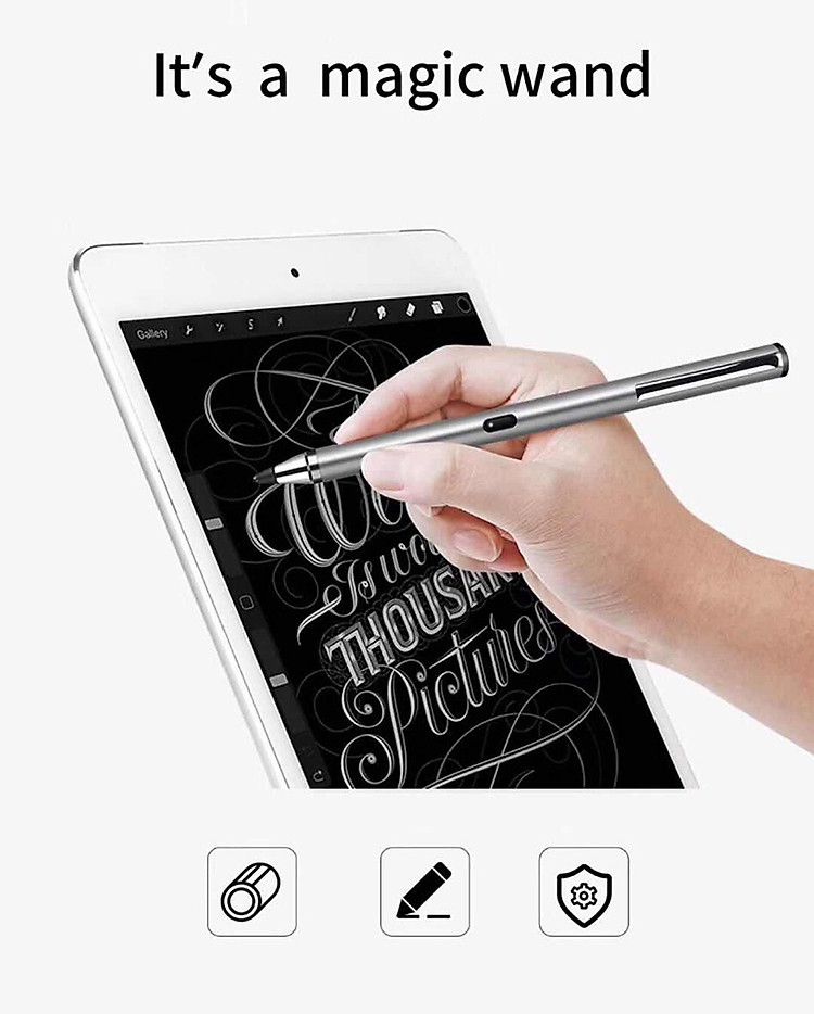 Bút cảm ứng stylus đầu ngòi nhỏ  WIWU Picasso active stylus P666 dùng cho iPhone, iPad, Android