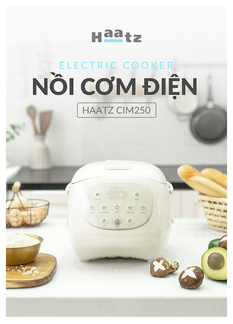 Nồi cơm điện tử ruột sứ Haatz Hàn Quốc CIM250 dung tích 1.4L