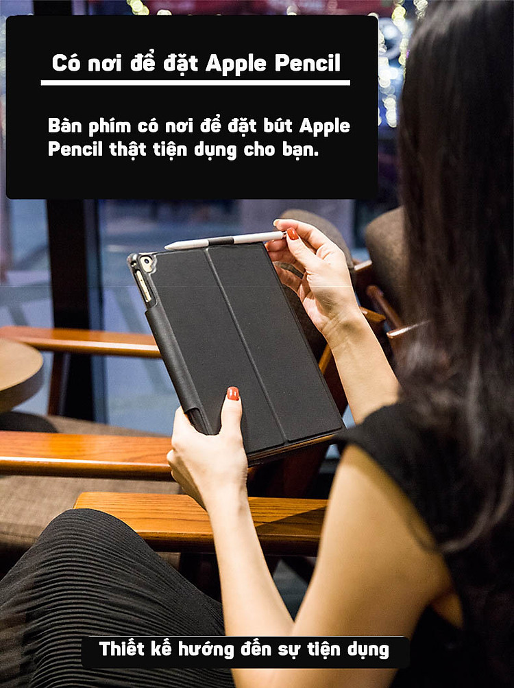 Bàn phím Bluetooth cho iPad 9.7/2018/2017/Air2/Air10.5/Pro 10.5 có touchpad kèm bao da Promax T1091