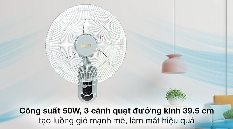 Quạt treo Lifan TE-1688 xám trắng - Công suất lớn 50W