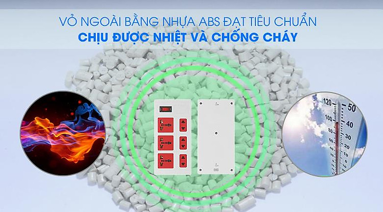 Chất liệu Ổ cắm điện Điện Quang 6 lỗ 5m ECO ĐQ ESK 5WR 6ECO