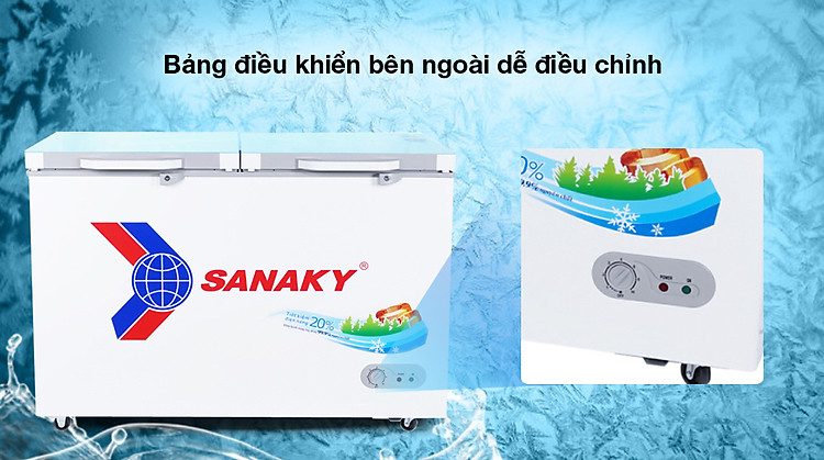 Bảng điều khiển bên ngoài - Tủ đông Sanaky Inverter 270 lít TD.VH3699A2KD