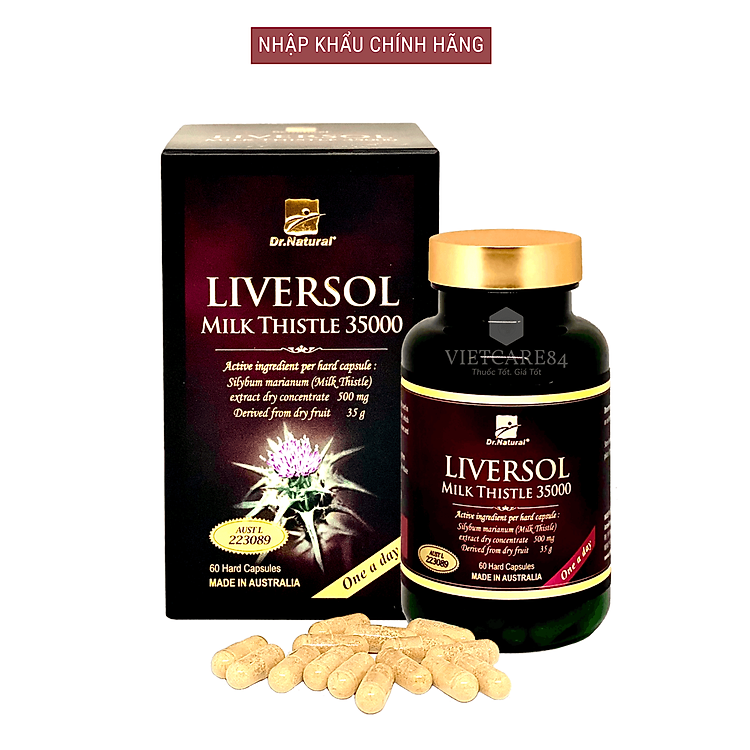 VIÊN UỐNG BỔ GAN ÚC DR NATURAL LIVERSOL MILK THISTLE 35000 giúp hạ men gan, thải độc gan hiệu quả