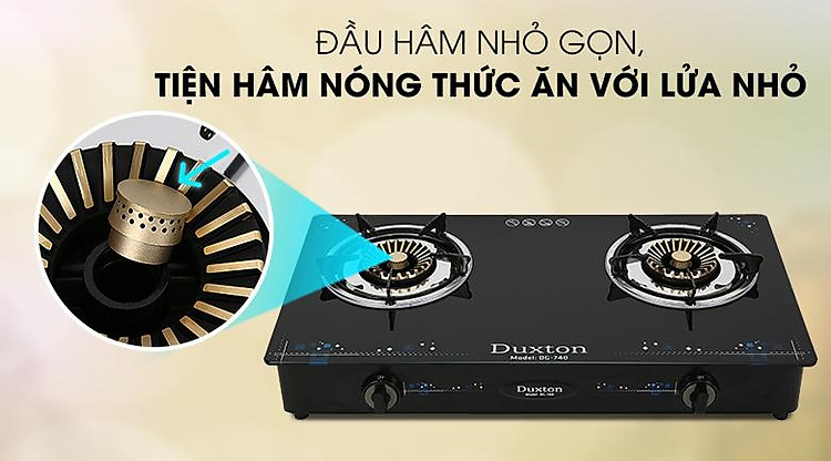 2 đầu hâm - Bếp gas đôi Duxton DG-740