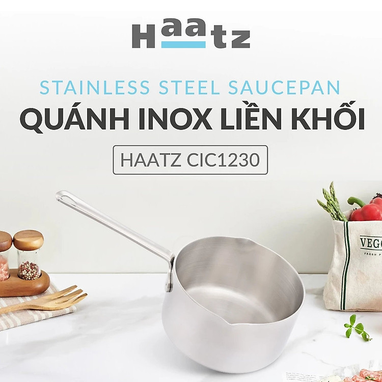 Quánh Inox 316 đúc nguyên khối Haatz Hàn Quốc 12cm