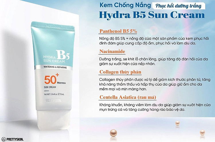 Kem chống nắng Pretty Skin Hydra B5 Sun Cream