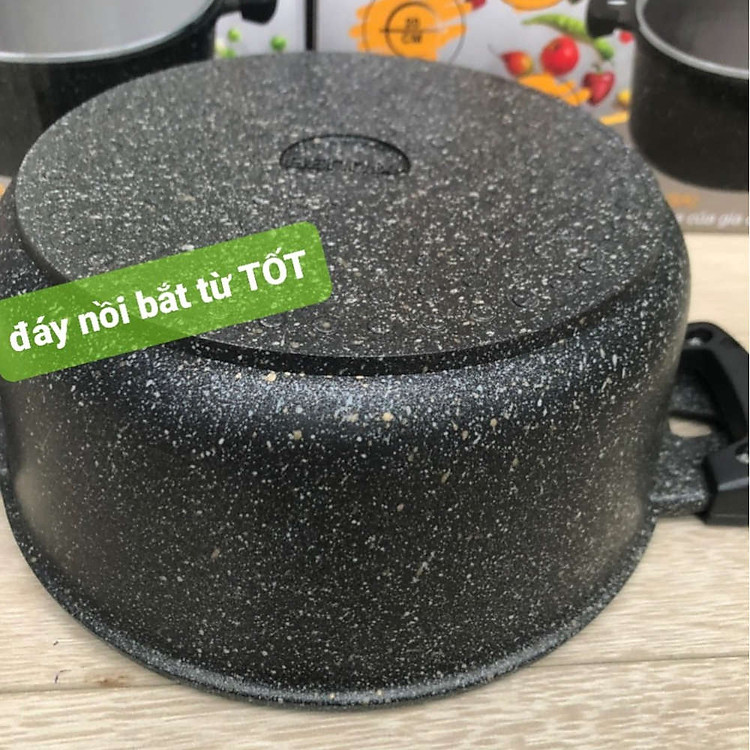 Nồi chống dính vân đá đáy từ Bennix Terra size 20cm