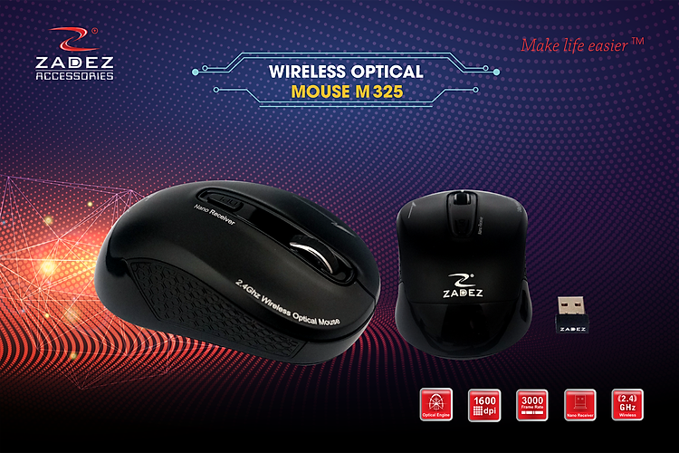 Chuột không dây Wireless mouse Zadez M325