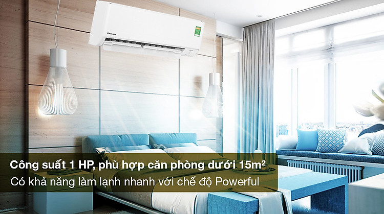 Máy lạnh Panasonic Inverter 1 HP CU/CS-PU9ZKH-8M - Công suất 1 HP phù hợp cho diện tích căn phòng dưới 15m2