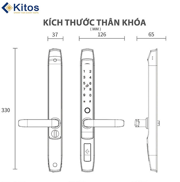 khóa thông minh cửa nhôm kitos kt-al520-ii plus 8