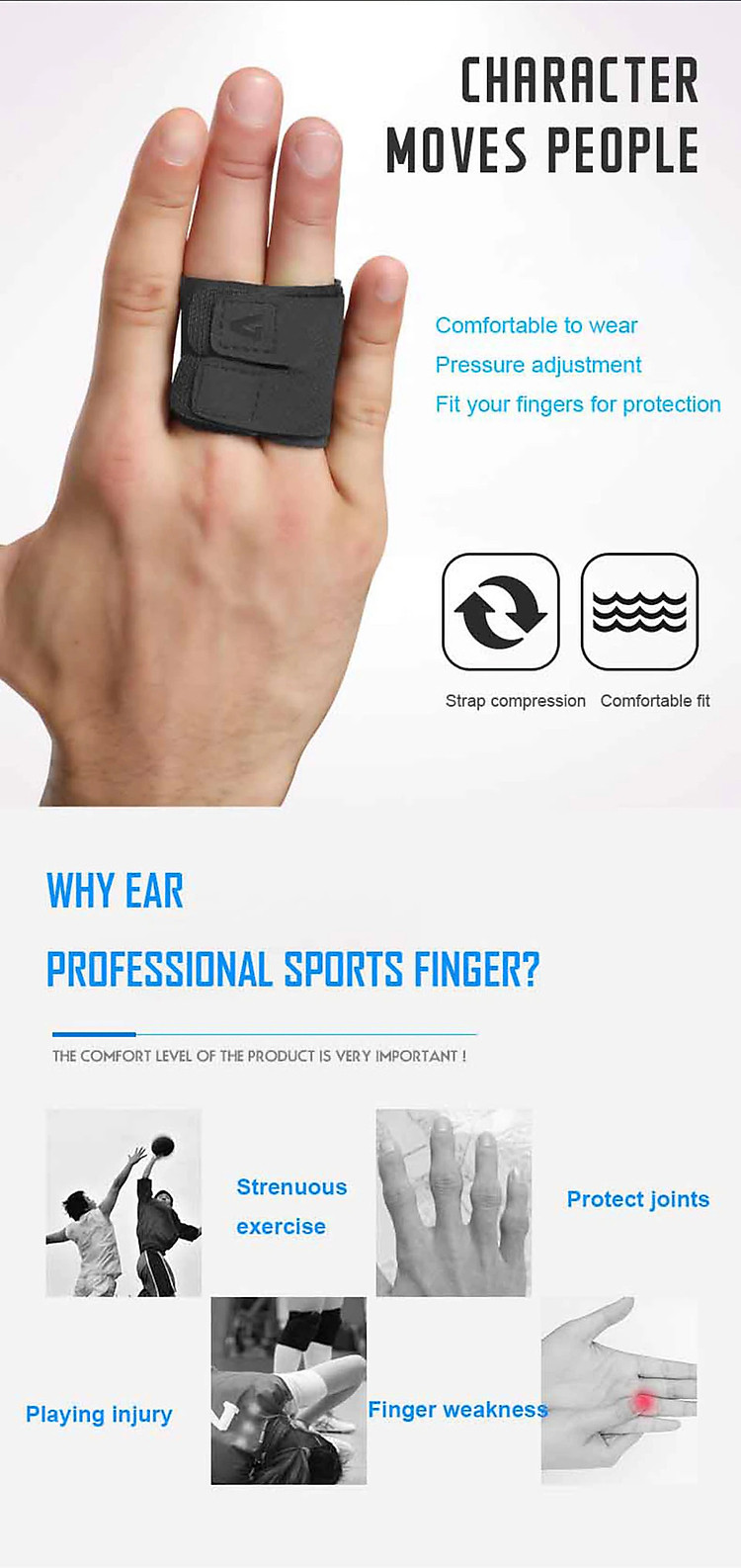 Nẹp cố định ngón tay AOLIKES A-1581 loại bó 2 ngón Sports finger Nẹp cố định ngón tay AOLIKES A-1581 loại bó 2 ngón Sports finger