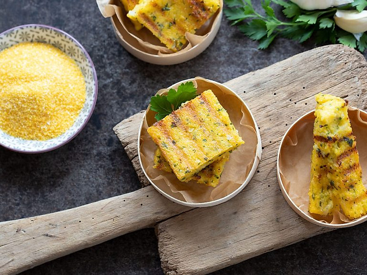 Grilled Polenta with Mushrooms