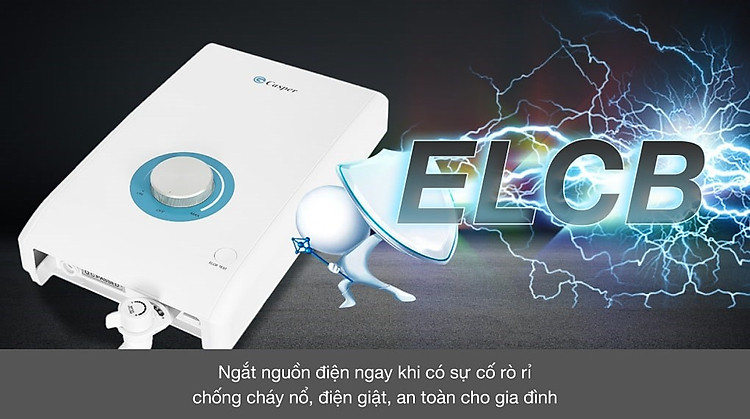 Máy nước nóng trực tiếp Casper 4500W EN-45TH11 - Cầu dao chống giật ELCB