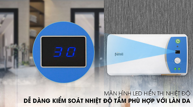 Màn hình hiển thị nhiệt độ - Bình nước nóng Ferroli VERDI 20L AE 20 Lít