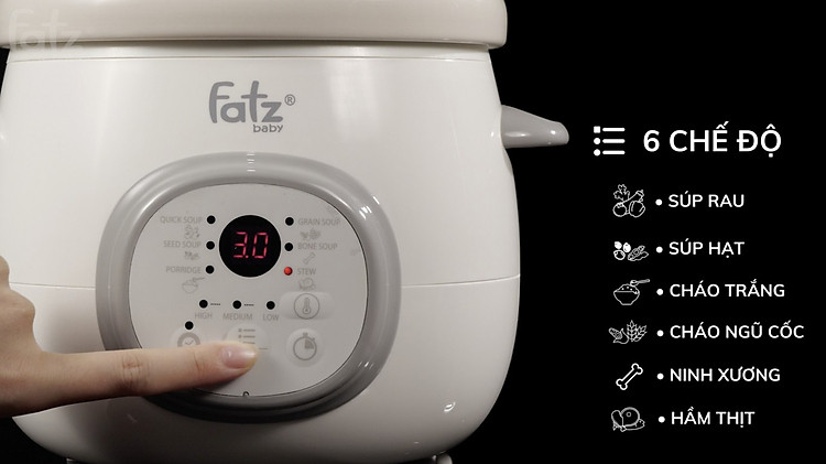 Nồi nấu chậm thông minh hẹn giờ Fatzbaby 1.5L SLOW 5 FB9115ZT 3