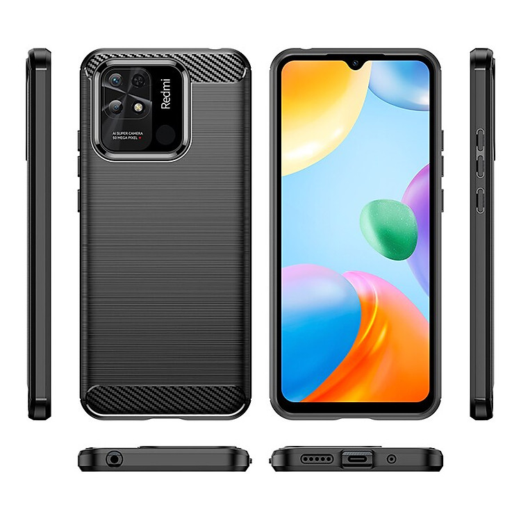 Ốp lưng chống sốc vân kim loại cho Xiaomi Redmi 10C hiệu Likgus