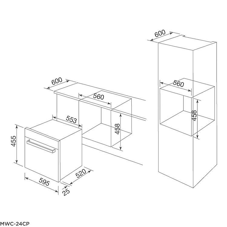 Tủ bảo quản rượu âm tủ MWC-24CP