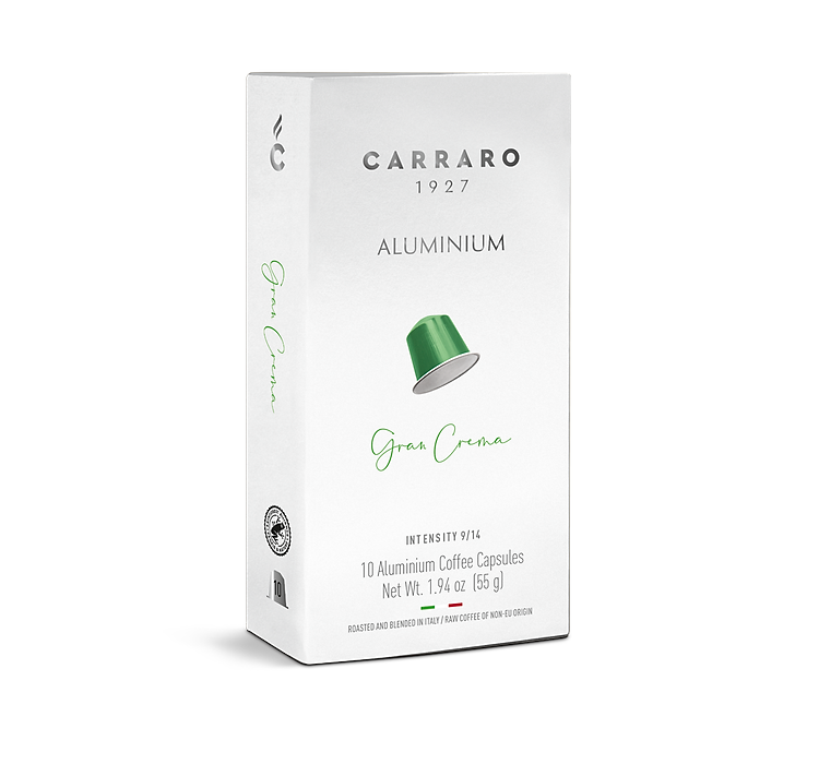 Capsules - Gran Crema – 10 Nespresso* compatible aluminum capsules - Shop online Caffè Carraro