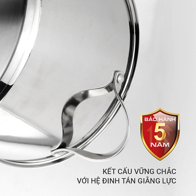Nồi luộc gà inox 304 cao cấp 5 đáy Kalpen Lermat 28cm