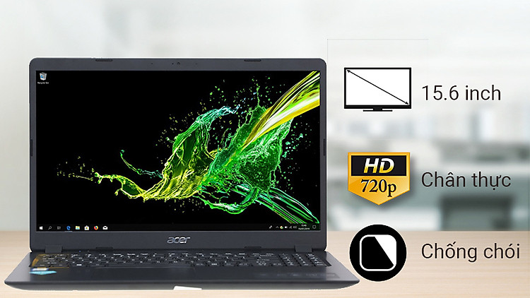 Màn hình laptop Acer Aspire 3 A315 5457PJ i3 lớn, hình ảnh chân thực, chống chói hiệu quả