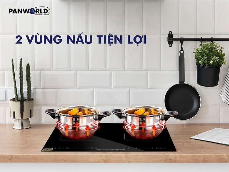 Thiết kế với 2 vùng nấu giúp người dùng nấu 2 món ăn cùng lúc