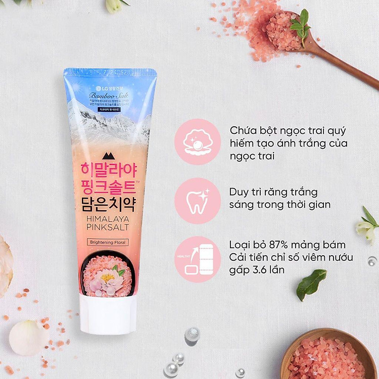 Bamboo Toothpaste Himalaya PinkSalt Brightening Floral